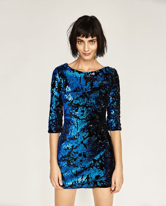Women s Clothes Sequin dress short Blue sequin dress Green