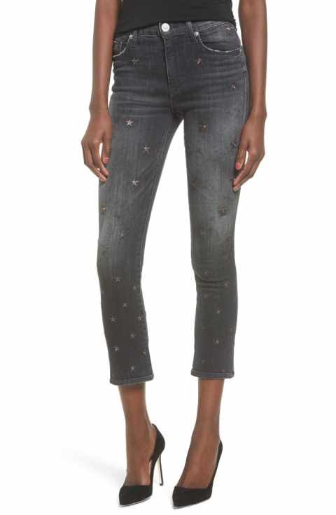 Hudson Jeans Womens Harper High Rise Crop Baby Kick Flare in Black Hudson Jeans Womens Harper High Rise Crop Baby Kick Flare in Black