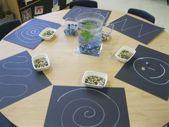fine motor control.. placing beans or small manipulatives to make designs