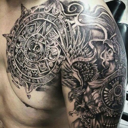Aztec Tattoo Meaning Symbols And Design Ideas For Men In 2020 Aztec Tattoo Aztec Tribal Tattoos Aztec Tattoos