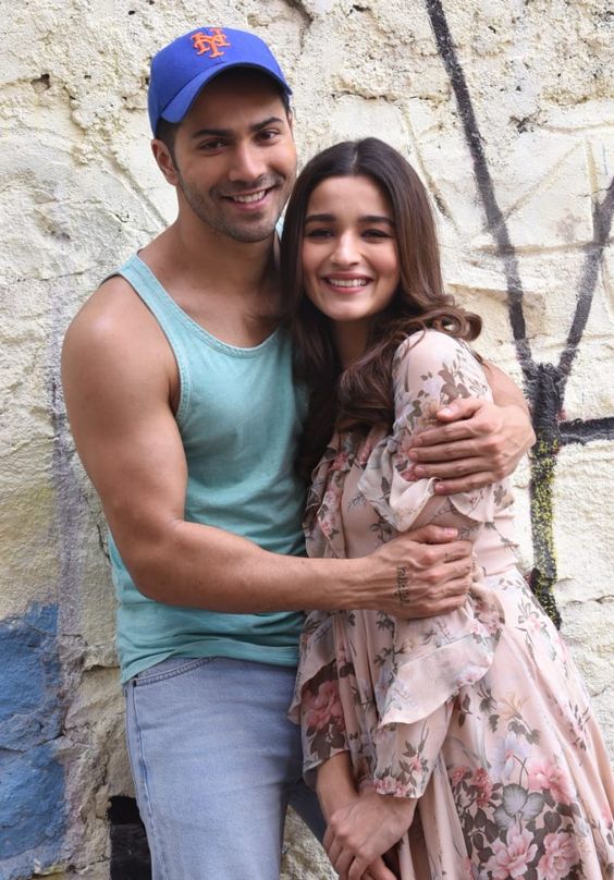 Varun does this thing where he sweetly kisses Alia on the cheek.
