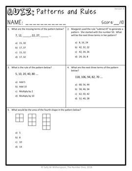 Pattern math worksheets 4th grade