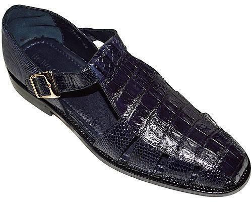 Belvedere Fabrizio Lizard/Caiman Black Sandals Belvedere Fabrizio Lizard/Caiman Black Sandals