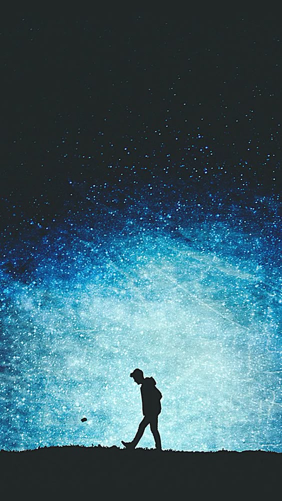Star man walking alone h5 background material