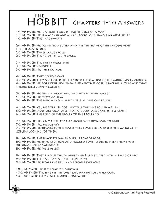 The Hobbit Test over Chapters 1-10 with Answer Key - school librarian resume The Hobbit Test over Chapters 1-10 with Answer Key - school librarian resume