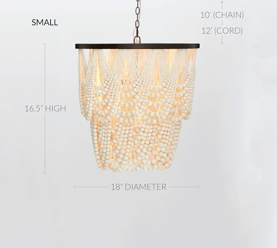 Amelia Wood Bead Chandelier Beaded Beads Amelia Wood Bead Chandelier, Pottery Barn Wood Beaded Chandelier