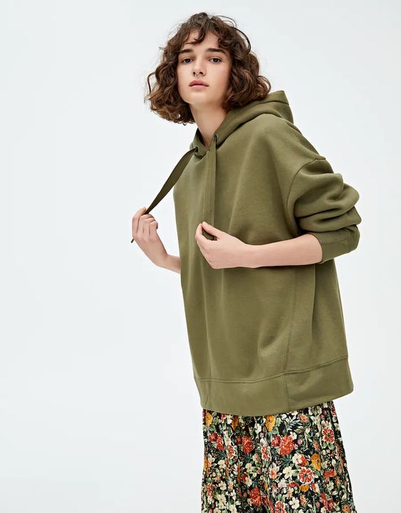 Худи оверсайз, цвета в ассортименте - PULL&BEAR