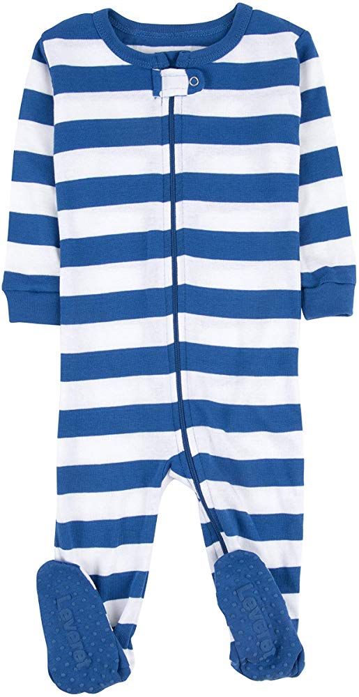 0 Months-5 Toddler Leveret Striped Baby Boys Footed Pajamas Sleeper 100/% Cotton Kids /& Toddler Pjs