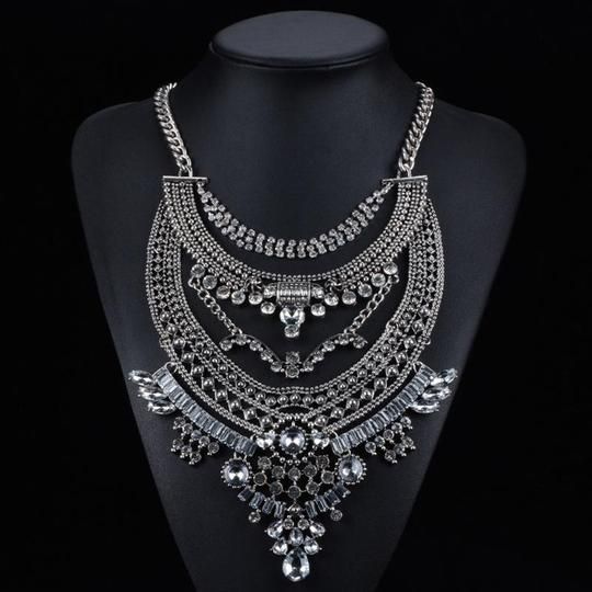 Santfe Vintage Silver or Gold Long Boho Statement Necklace Trendy Bohemian Turkish for Women Accessories Jewelry