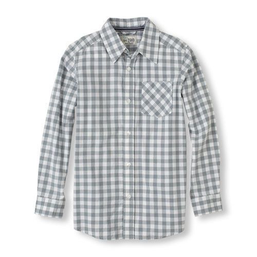 The Childrens Place Baby Boys Long Sleeve Flannel Button Down