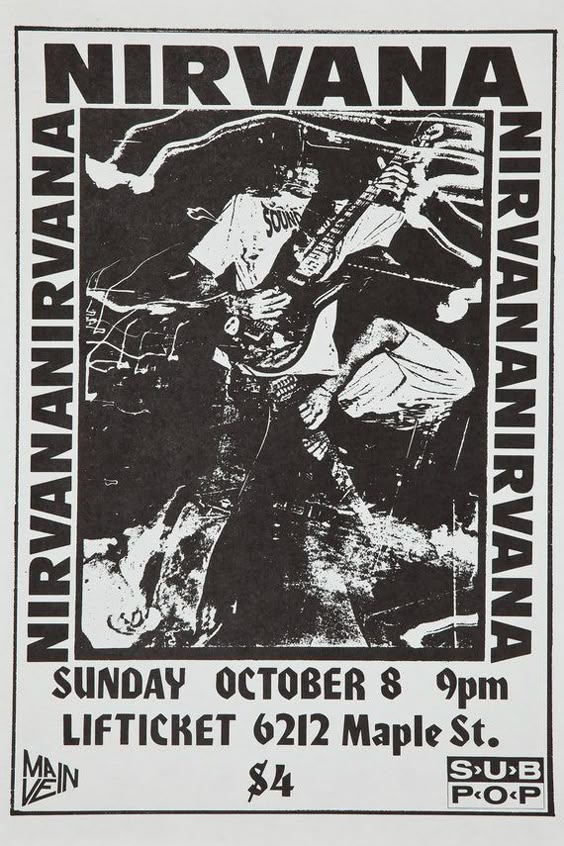 Nirvana Concert Poster V2 12x18 - Etsy UK