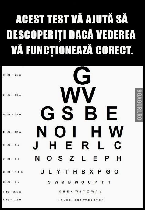 V-ați gândit vreodată să faceți un test de vedere? Faceți-l aici!