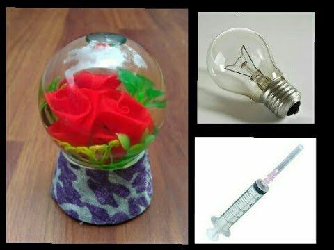How To Make Snow Globe Flower Waste Fuse Bulb Flower Diy Youtube