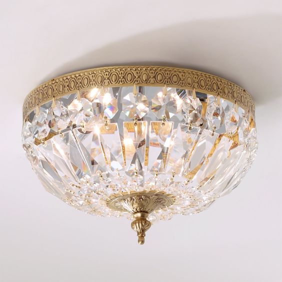 Pin On For The Home Pin On For The Home, Bestier Antique Silver French Empire Crystal Semi Flush Mount Chandelier