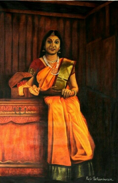 Thampuratti Medium - Oil on canvas By Rajeev Peethambaran