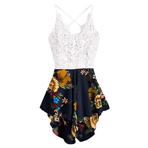Subfamily-Combishorts Femmes Et/é Chic Jumpsuit sans Manches /Él/égant Femme Bodysuit Combinaisons Playsuit Pantalon Courtes Romper de Plage Combinaisons Femme soir/ée