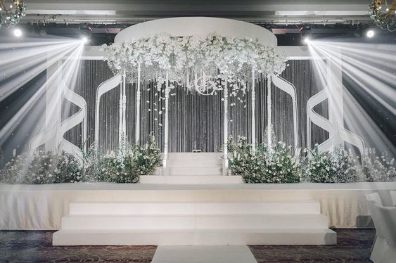 اجمل واحدث تصاميم الكوشه للعرسان ديكورات راقية فخمة Elegant Wedding Stage Decoration I Wedding Stage Decorations Wedding Backdrop Decorations Stage Decorations