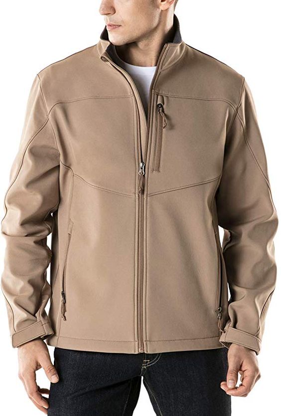 TSLA Mens Softshell Athletic Microfleece Active Wind-Repel Coat Full-Zip Outdoor Water-Proof Jacket