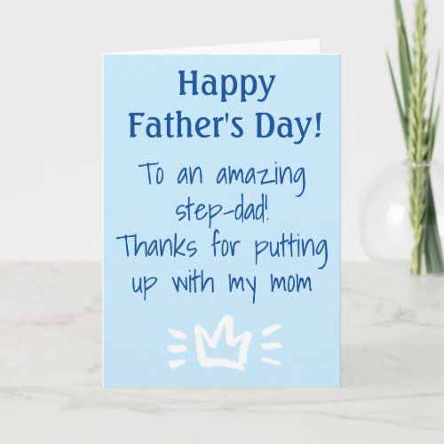 To Step Dad Funny Happy Father S Day Holiday Card Zazzle Com In 2021 Happy Fathers Day Happy Birthday Daddy Step Dad