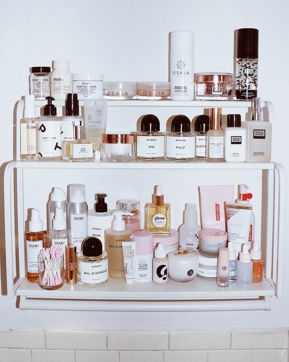 Ohuprettythings on Instagram: “Updated bathroom shelfie featuring some new products. —— New from @ernolaszlonyc , the Detox Double Cleanse. This is meant to be used in…”