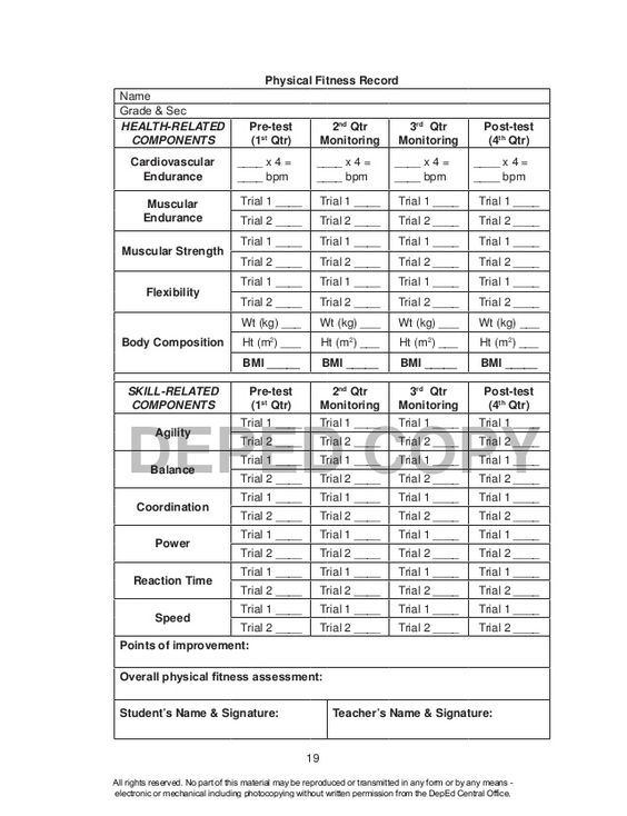 Image result for fitness testing grade 9 PE assessment Pinterest - fitness assessment form Image result for fitness testing grade 9 PE assessment Pinterest - fitness assessment form