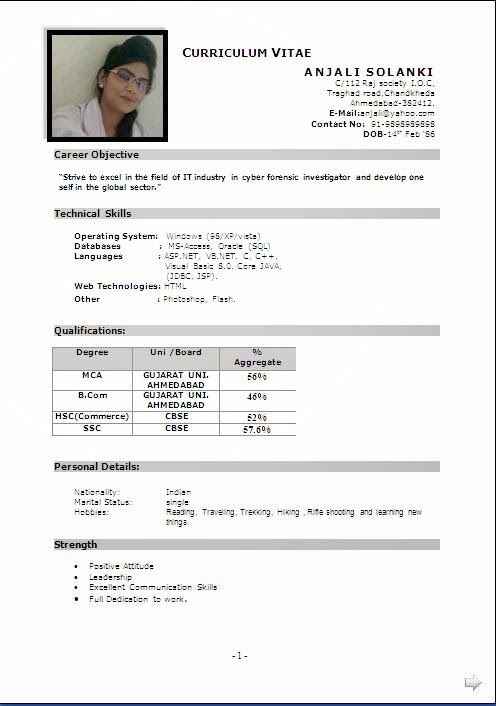 cv format word file Sample Template ofBeautiful Curriculum Vitae - mca fresher resume format cv format word file Sample Template ofBeautiful Curriculum Vitae - mca fresher resume format