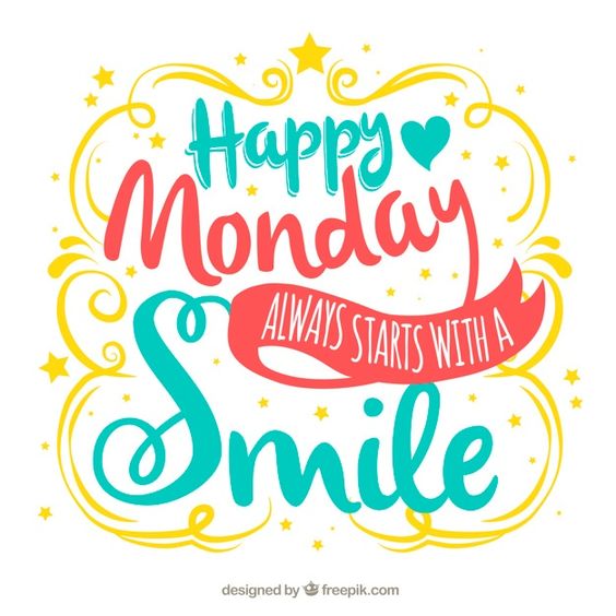Free Vector | Happy monday, colorful hand-drawn letters