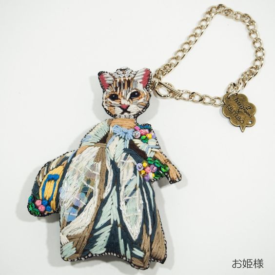 cat刺繍チャーム ブローチ hug2nyan x tamao タマオ 猫雑貨 ネコ ねこ バッグチャーム ブローチ 可愛い クリスマス プレゼント ギフト hc 00041 cirque de chat 通販 yahoo ショッピング バッグチャーム 猫 雑貨 刺繍
