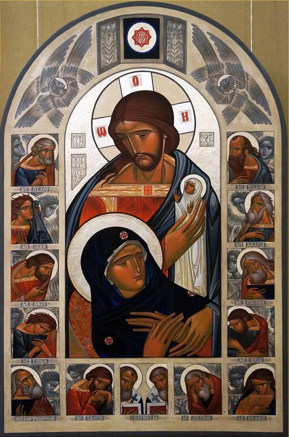 Dormition Contemporary icon by Lyuba Yatskiv (Ukraine)