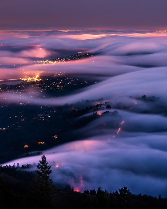 Bay Area Fog Rolling In Like Ocean Waves