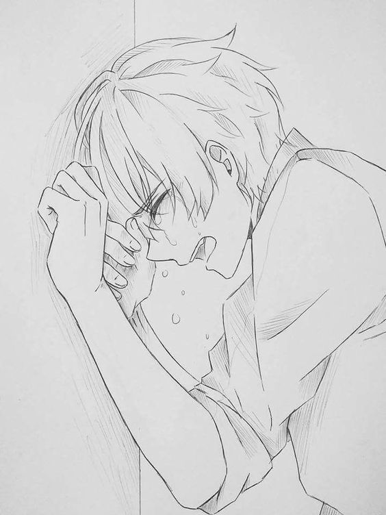 15+ Best New Sad Anime Boy Sketch Easy