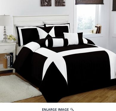 7 Piece Queen Jefferson Black And White Comforter Set Bed Bedspreads Jefferson Black And White Comforter Set, Cal King White Bedding