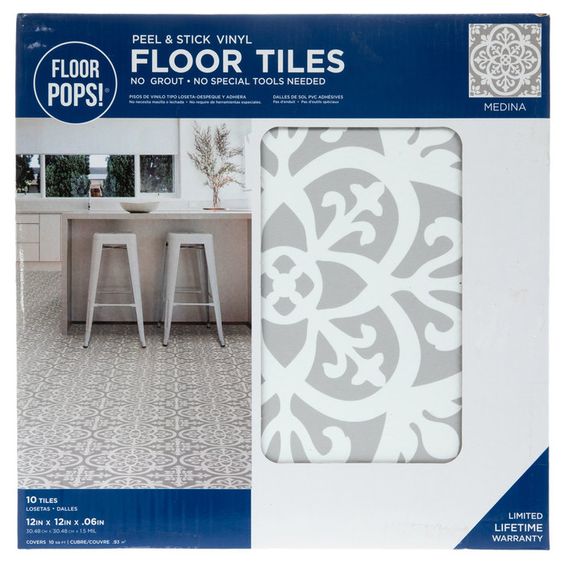 How To Lay Peel And Stick Vinyl Tile Flooring Dengarden Stick On Tiles Diy Flooring Vinyl Tile Flooring