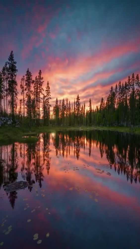 Sunset over the lake
