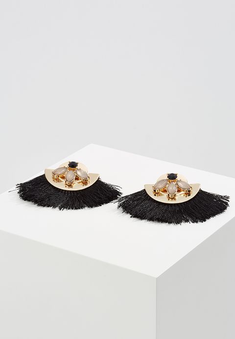 ONLVANNA FRINGE EARRING - Boucles d'oreilles - gold-coloured / black
