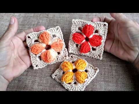 Square Quadrado Em Crochê Flor Passo A Passo Youtube Quadrados De Croche Flores De Crochê Padrões De Flores De Crochê
