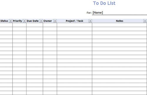 Project to do list (Excel, Multi Task) List Templates - Dotxes - project task list template Project to do list (Excel, Multi Task) List Templates - Dotxes - project task list template