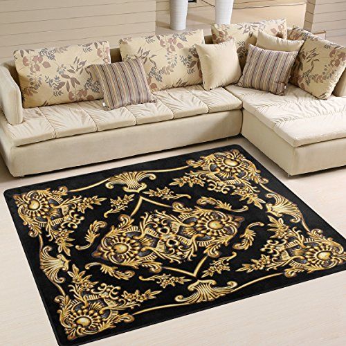 Uhoney Tapis Carpette De Salon 200cm X 145cm 80 58 Style Baroque Or Bedroom Area Rug Rugs In Living Room Pad Bedroom Area Rug Rugs In Living Room, Outdoor Bamboo Rug 4 X 6