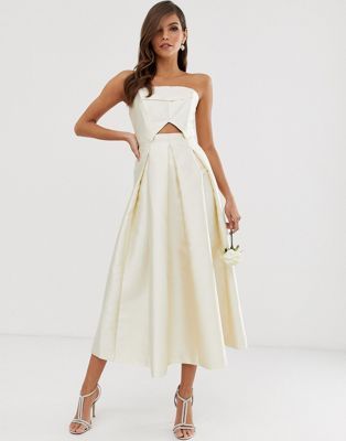 Asos edition bow back bandeau wedding dress sales