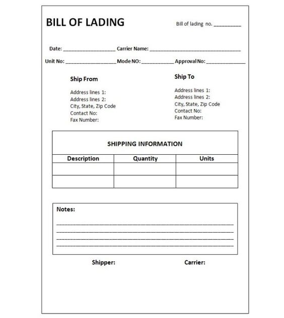 Printable Sample Bill Of Lading Form Form Real Estate Forms - bill of lading template word Printable Sample Bill Of Lading Form Form Real Estate Forms - bill of lading template word