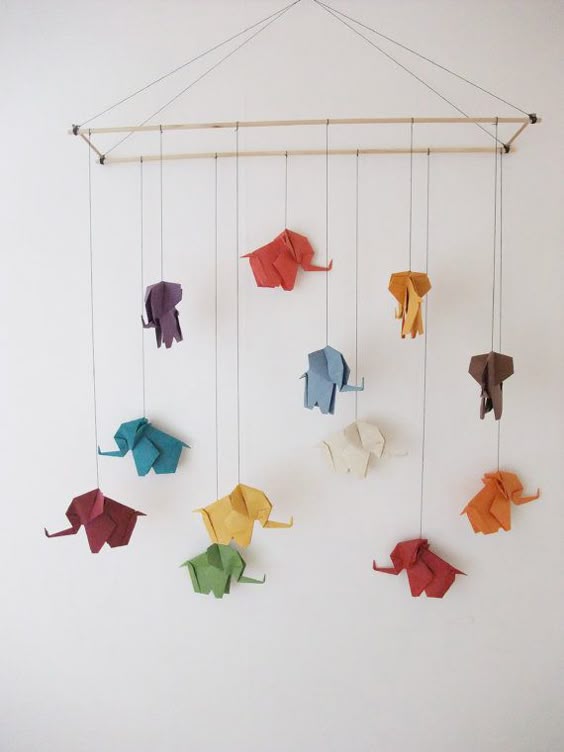 mobile éléphant origami