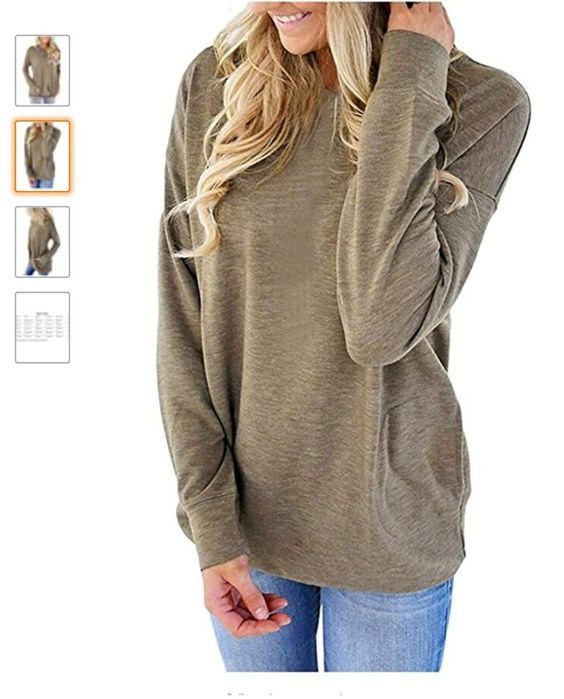 Pocket Shirts for Women Casual Loose Fit Tunic Top Baggy Comfy Blouse