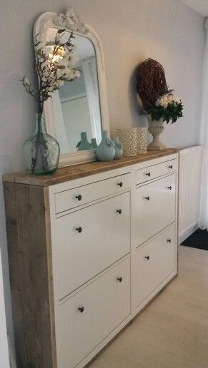 Ikea hack. Hal kast met Myhome♡ Bedroom Ikea shoe cabinet, Home decor