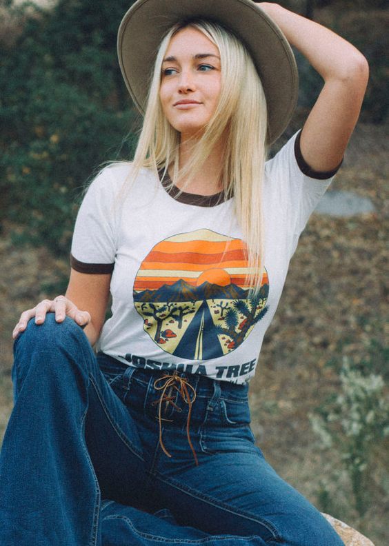 Joshua Tree California Ringer Tee woestijn door ElectricWest