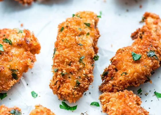La Meilleure Recette De Lanieres De Poulet Au Parmesan Miam Recipe Grilled Dinner Chicken Food