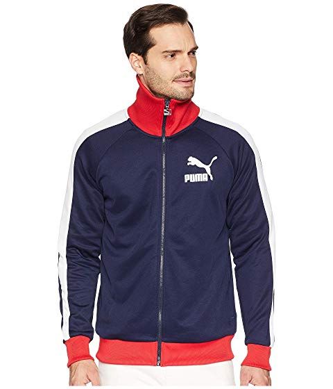 Puma T7 Vintage Track Jacket Peacoat Puma White Ribbon Red Puma Cloth Jackets Track Jackets Peacoat