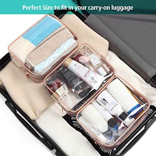 Clear Makeup Bag With Zipper Packism 3 Pack Beauty Clear Cosmetic Bag Tsa Approved Toiletry Clear Makeup Bags Clear Cosmetic Bag Clear Toiletry Bag