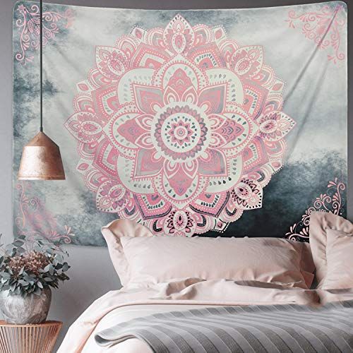 Sevenstars Pink Mandala Tapestry Bohemian Tapestries Hippie Tapestry Floral Medallion Tapestry for Bedroom