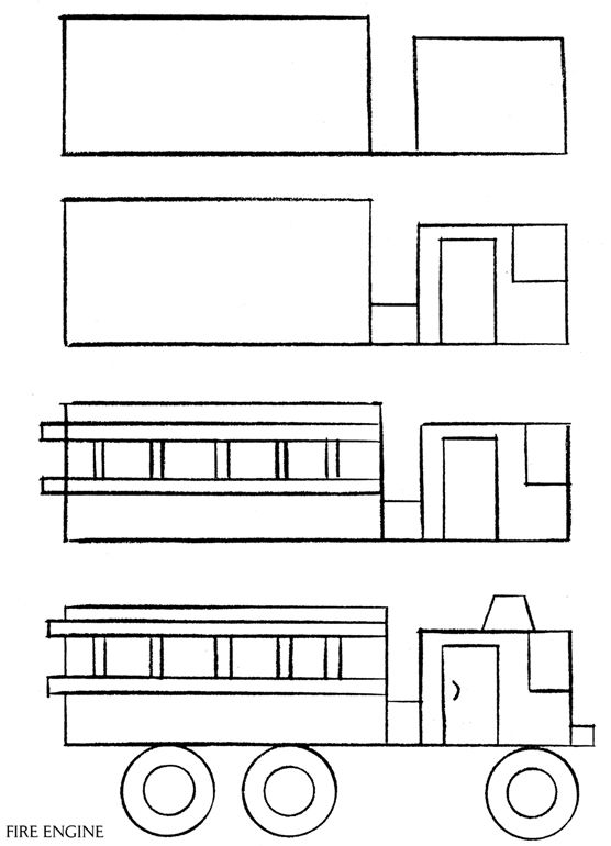 how to draw a fire engine art crafts pinterest fire engine