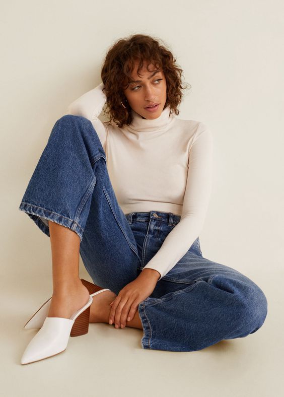 Mango Heel Leather Mules - 9½